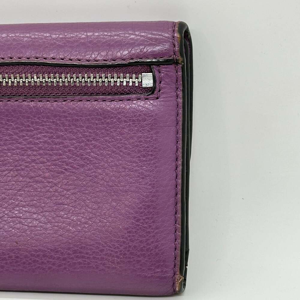 Coach Purple Pebble Leather Long Flap Wallet - Picture 7 of 16